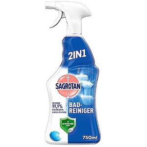 Sagrotan Bad-reiniger, oceaanverse, 2-in-1 desinfectiereiniger met antivuilfilm voor betrouwbare hygiëne in de badkamer, 1 x 750 ml spuitfles