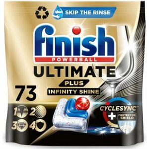 Finish Ultimate+ All in 1 Infinity Shine Vaatwastabletten Regular 73 stuks
