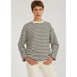 ARMEDANGELS Frankaa Stripe Dames Trui Zwart Wit
