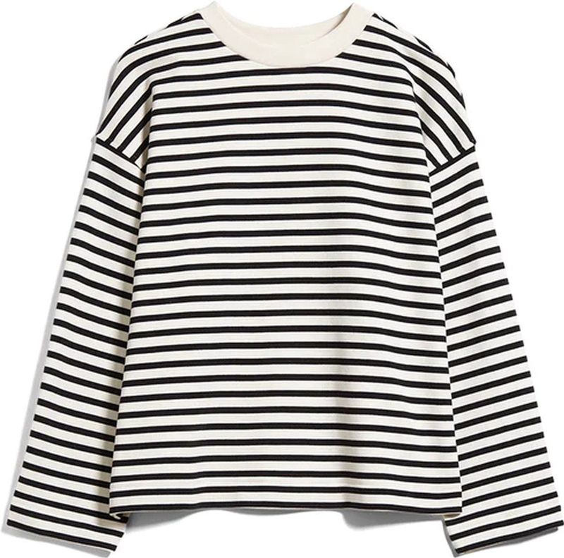 ARMEDANGELS Frankaa Stripe Dames Trui Zwart Wit