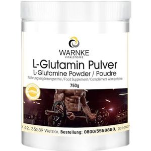 L-Glutamine Poeder - 750g - proteinogeen aminozuur - 100% puur zonder toevoegingen - hoog gedoseerd en veganistisch | Warnke Vitalstoffe - Duitse apothekerskwalitei