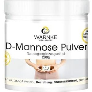 D-Mannose poeder 200g met vitamine B2 riboflavine uit eigen productie - 100% puur zonder toevoegingen - Duitse apothekerskwaliteit - hoog gedoseerd en veganistisch | Warnke Vitalstoffe