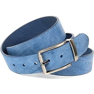 Anthoni Crown Leren riem voor dames, jeansblauw, 95 cm, Denim Blauw