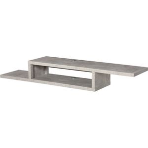 HOMCOM TV-wandkast lowboard hangplank Tv-meubel multimedia console spaanplaat cementgrijs 152,4 x 29,8 x 21 cm