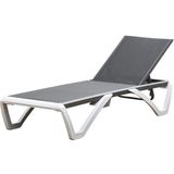 Outsunny Ligstoel aluminium ligstoel stoffen ligbed relax ligstoel 5-voudig verstelbaar Texteline 84B-595