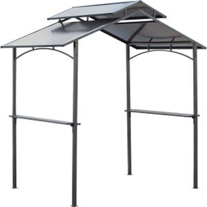 Outsunny - Barbecue Paviljoen - Staal - Zwart & Bruin
