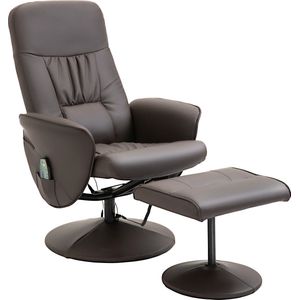 HOMCOM Massagestoel met voetenbank tv-stoel relaxstoel 145° hellingshoek zwart 700-113V01