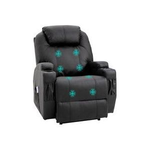 HOMCOM - Massagestoel - Zwart - Luxe Relaxstoel met Massage- en Ligfunctie