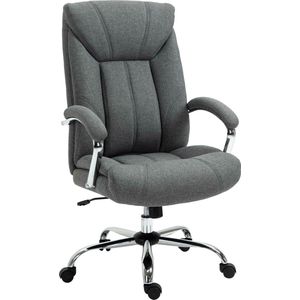 Vinsetto bureaustoel met kantelfunctie, in hoogte verstelbare bureaustoel, draaistoel met nylon rugleuning, grijs 65 x 78 x 110-120 cm