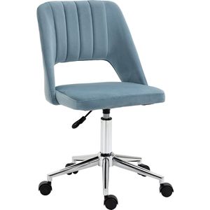Vinsetto Kantoorstoel draaistoel schelpvorm verstelbaar fluweelzacht polyester blauw 921-481