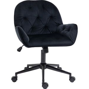 Vinsetto bureaustoel draaistoel bureaustoel in hoogte verstelbare directiestoel stoel bureaustoel fauteuil kantoor fluweelzacht polyester zwart 60 x 61 x 81-91 cm