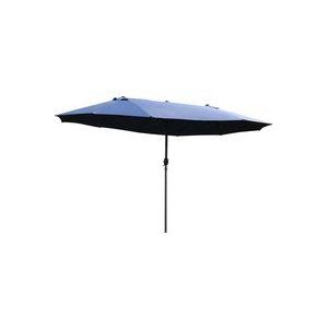 Outsunny parasol tuinparasol marktparasol dubbele parasol terrasparasol met zwengel blauw ovaal 460 x 270 x 240 cm