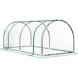 Outsunny kas, kweekkas met deur, koude kas, plantenkas, plantenteelt, staal PVC, 200 x 100 x 80 cm