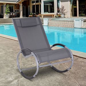 Outsunny Schommelstoel schommelbank lounger schommelstoel met hoofdkussen aluminium tot 120 kg 84A-077