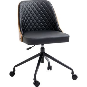 Vinsetto bureaustoel, draaistoel, thuisbureaustoel, in hoogte verstelbaar, ergonomisch, 360° zwenkwielen, zwart schuim, 48.5 x 54.5 x 81-87 cm