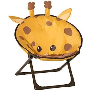 HOMCOM kinder moon chair opvouwbaar kinder klapstoel moon chair camping stoel opvouwbaar binnen en buiten makkelijk mee te nemen voor peuter meisjes jongens staal geel Ø50 x 49H cm