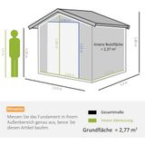 Outsunny - Gerätehaus 2,42 m², Gartenhaus mit Pultdach, Schiebetür, Fundament, 213 x 130 x 185 cm, Geräteschuppen aus Verzinkter Stahl, wetterfest,