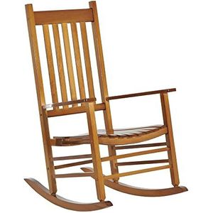Outsunny houten schommelstoel met armleuningen, schommelstoel, relaxstoel, tuinstoel, naturel, 69 x 86 x 115 cm aosoom