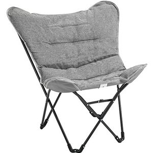 Outsunny campingstoel, draagbaar, opvouwbaar, tuinstoel, regisseursstoel, klapstoel, modern design voor outdoor picknicks, max. Belasting 120 kg Lichtgrijs 88 x 74 x 84 cm