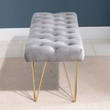 HOMCOM Sitzbank Schuhbank mit Samtoptik (Bettbank, 1-St., Polyesterbank), Grau 116 x 44,5 x 49 cm