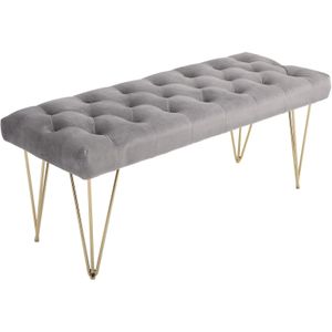 HOMCOM Sitzbank Schuhbank mit Samtoptik (Bettbank, 1-St., Polyesterbank), Grau 116 x 44,5 x 49 cm