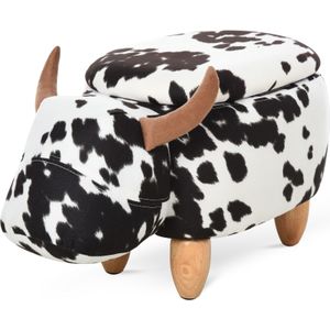 HOMCOM Polsterhocker Fabric,Rubber Wood