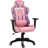 Vinsetto Ergonomische gaming stoel kantoorstoel draaistoel in hoogte verstelbaar roze & paars 921-201