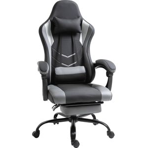 Vinsetto Ergonomische gaming stoel kantoorstoel kantoorstoel met voetsteunen zwart 921-279