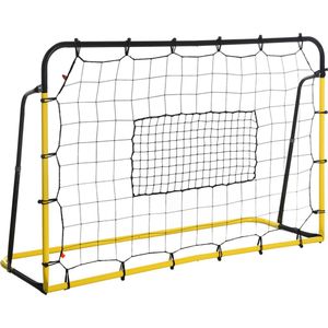 HOMCOM Voetbaldoelen voetbalnet voor voetbal basketbal honkbal staal (Q195) geel + zwart A62-021