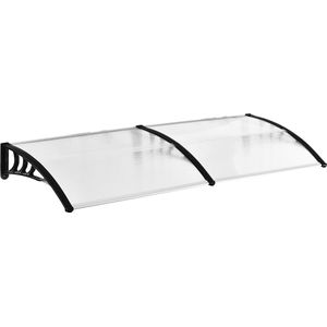 Outsunny Schuurluifel voor voordeur 80 x 195 x 23 cm 5 mm polycarbonaat aluminium transparant B70-047