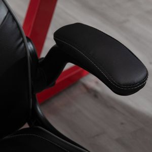 Vinsetto gamingstoel ergonomische computerstoel met schommelfunctie draaistoel in hoogte verstelbaar staal zwart + grijs 67 x 75 x 106-112 cm