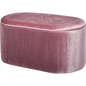 HOMCOM Zitbank gestoffeerde bank met opbergruimte kistbank voor woonkamer Franse stijl fluweel elegant roze 81 x 40 x 41 cm