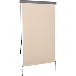 Outsunny Verticale luifel aluminium balkonluifel met handslinger crèmewit 120 x 200 cm 830-235