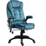 Vinsetto massagestoel directiestoel met massagefunctie, in hoogte verstelbare draaistoel, ergonomische gamingstoel, bureaustoel massage, blauw, 67 x 67 x 116–126 cm