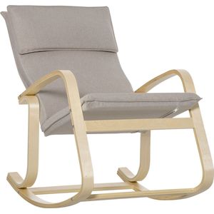 HOMCOM schommelstoel, fauteuil met kussen, schommelstoel, schommelstoel voor woonkamer, slaapkamer, kantoorhoes van polyester, grijs 67 x 95 x 95 cm
