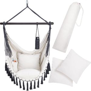 Hangstoel voor 2 personen kopen? zwart beige Hangstoel voor 2 personen kopen? zwart beige
