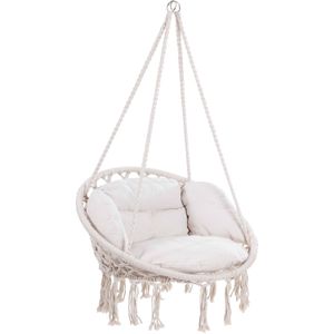 Detex Hangstoel 2 Kussens - Belastbaar tot 150kg 80x60x140cm - Crème