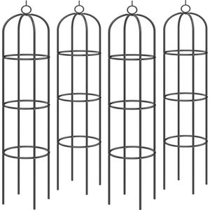 Rozenkolom Set van 4 Zwart 200x40cm