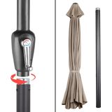 Sonnenschirm uv Schutz 80+ mit Schutzhülle 330 cm Balkon Kurbel Strandschirm Groß Wasserabweisend Aluminium Windöffnung Gartenschirm Rund taupe