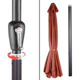 Sonnenschirm uv Schutz 80+ mit Schutzhülle 330 cm Balkon Kurbel Strandschirm Groß Wasserabweisend Aluminium Windöffnung Gartenschirm Rund terracotta