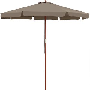 Sonnenschirm Taupe Holz Ø330cm UV-Schutz 80+