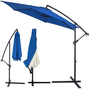 Kingsleeve Zweefparasol met Voet - Windbescherming 330cm - Blauw