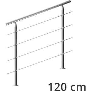 TIBU Leuning wit 30-600cm roestvrijstalen trapleuning met schuine leuninghouder, lengte 30 cm met 2 houders en bochten naar de muur