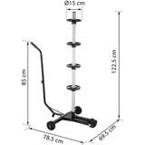 Monzana Velgenboom Verrijdbaar Tot 225mm Incl. Beschermhoes en Accessoires Zwart