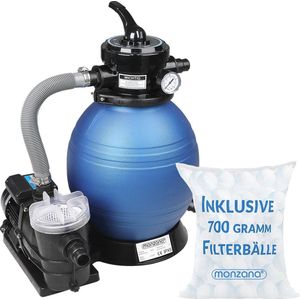 Monzana Zandfiltersysteem - 9.960 l/u - 25L Tank 7-weg & Filterballen