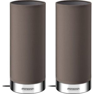 Tischlampe Poppy 2er-Set Taupe Dimmbar
