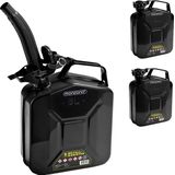 Monzana - Jerrycan - Zwart - Set van 3 - 5 Liter - Met Schenktuit