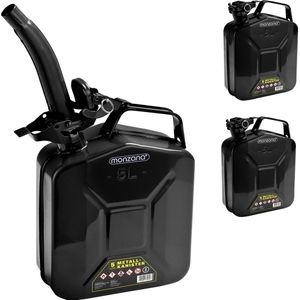 Monzana - Jerrycan - Zwart - Set van 3 - 5 Liter - Met Schenktuit