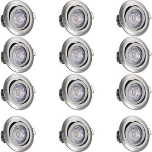 Monzana - Einbaustrahler 6er Set led Flach 68mm Dimmbar Schwenkbar Warmweiß 3000K Rund 230V Spots Deckenspots Einbauleuchten Deckenstrahler Lampe
