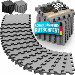 Vloerbescherming/puzzelmat Set van 36 Grijs 175x175x1cm